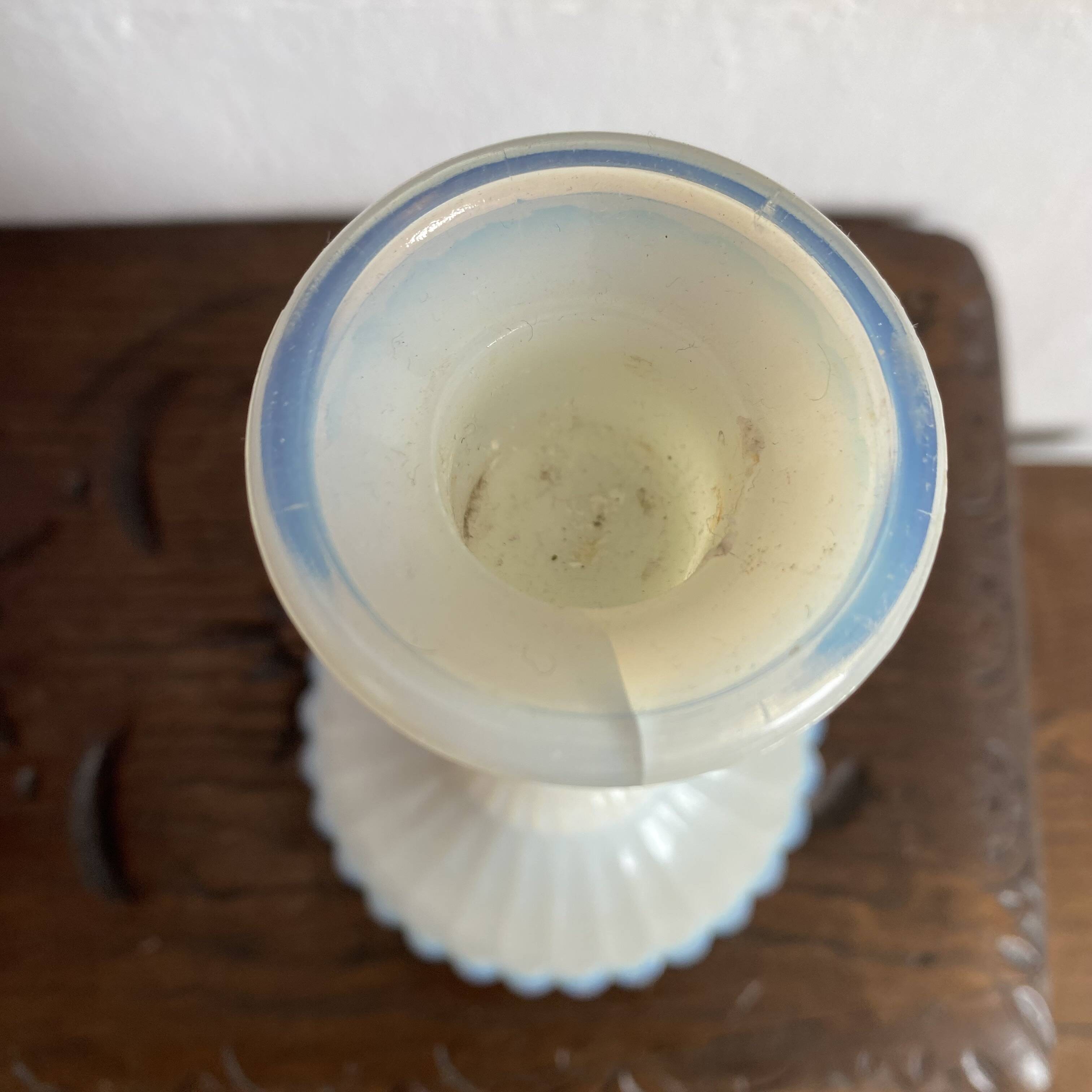 Pair of opaline candlesticks