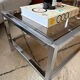 Table Basse Vintage Chrome & Verre Fumé (Style Belgo Chrom)