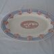 Dish Longwy décor Fécamp blue and red old earthenware