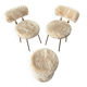 Pair of vintage chairs in beige Dralon® and gold metal.