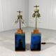 Ensemble de 2 grandes bases de lampes de table des années 1960.