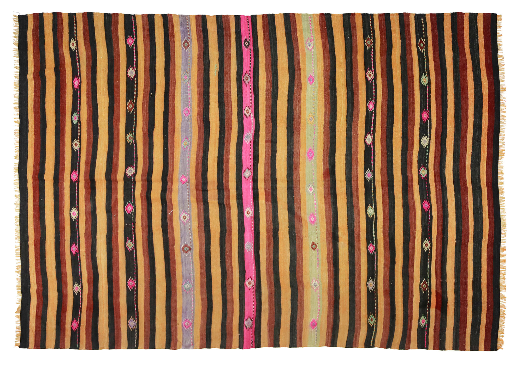 Anatolian handmade kilim rug 262 cm x 192 cm