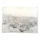 Félix BENOIST, Presumed View of Grasse. Pencil drawing, 19th century.