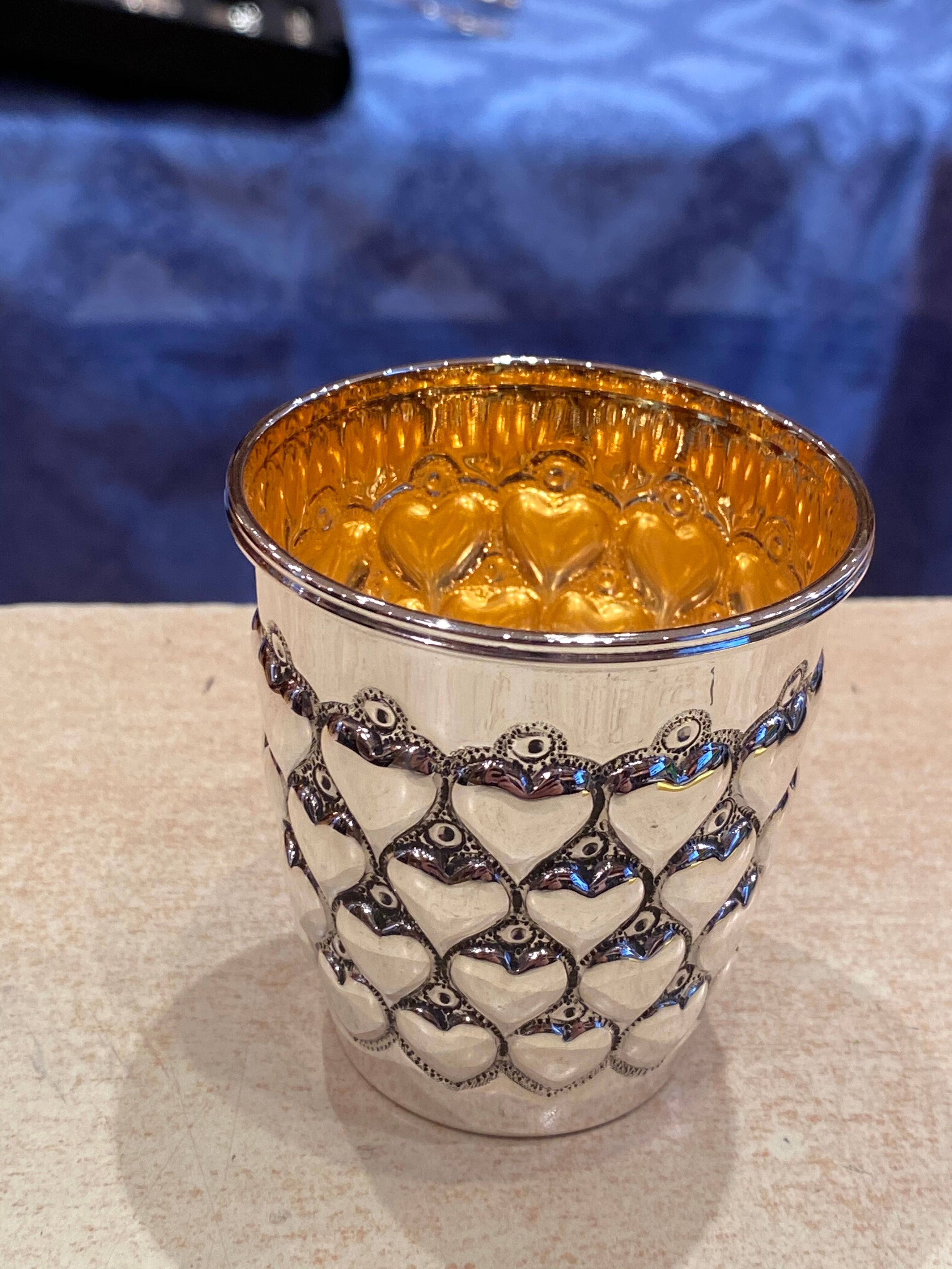 Timbale in solid silver and vermeil