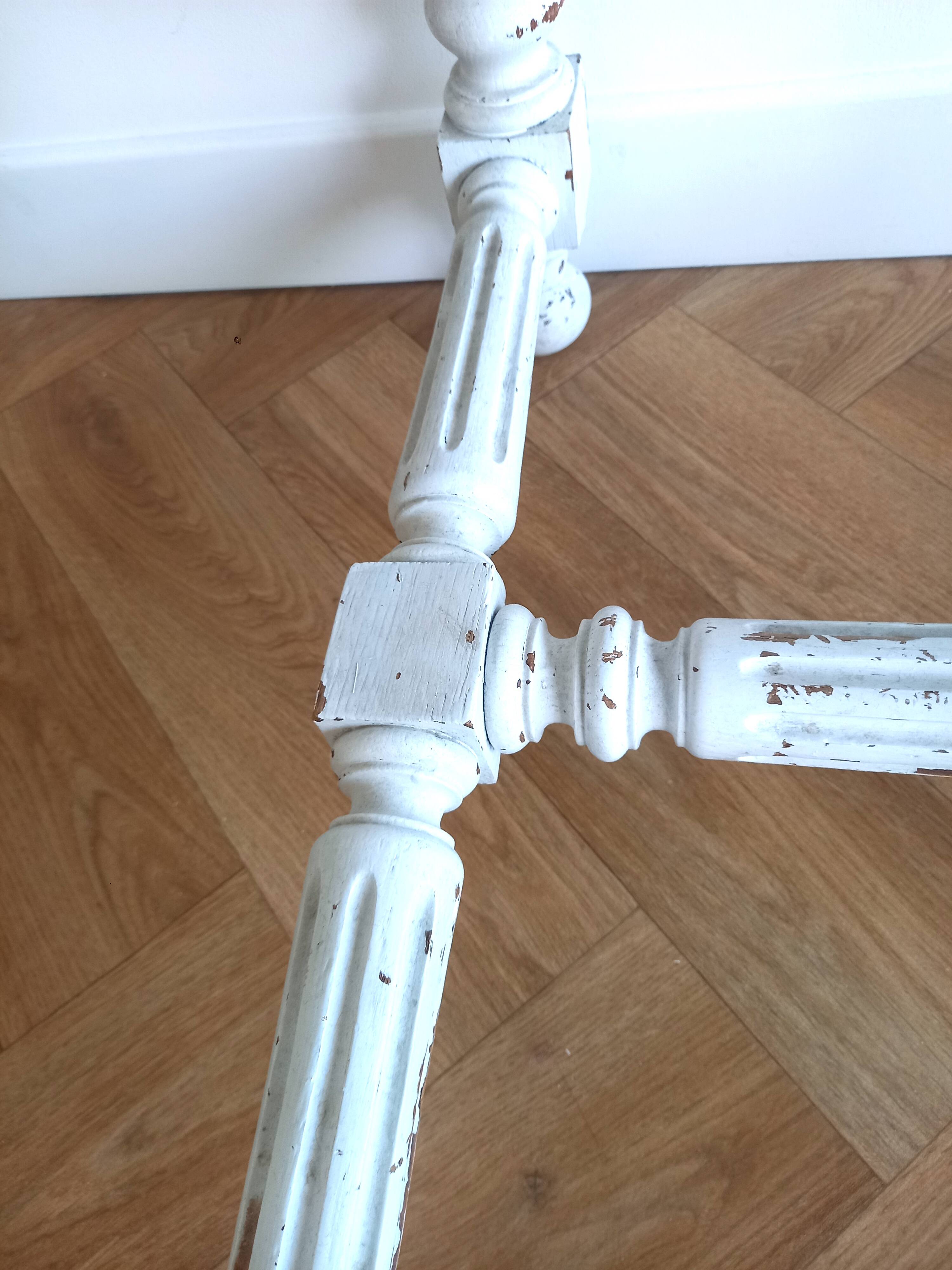 Henri II style desk in painted wood with trompe-l'oeil marble