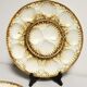 Service à huitres / coquillages vintage de 10 assiettes + 1 plat en faience de longchamp france