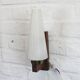 Paire d'appliques vintage teck et opaline style scandinave