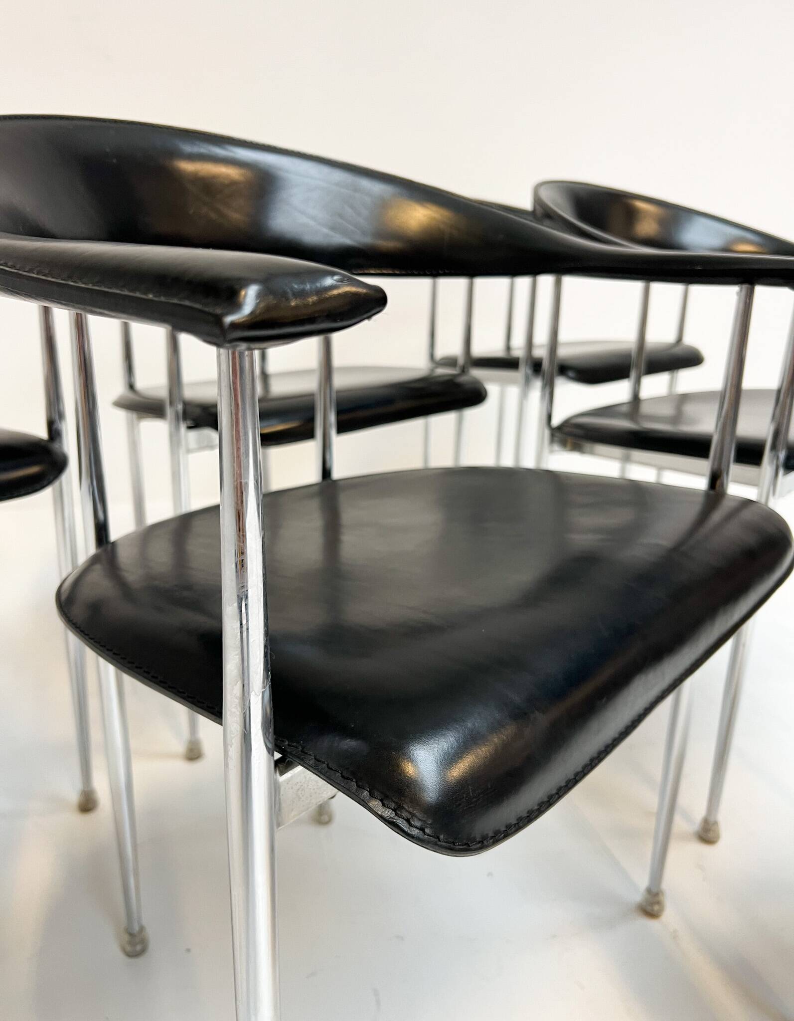 Ensemble de 6 chaises P40 de Giancarlo Vegni pour Fasem, années 1980