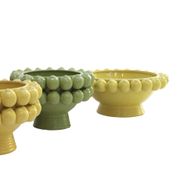 Italian Yellow Ceramic Vase with Yellow Lemon Fruit Motifs