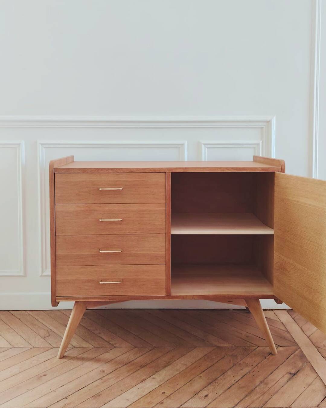 Renovated vintage sideboard, Scandinavian style, 1960s