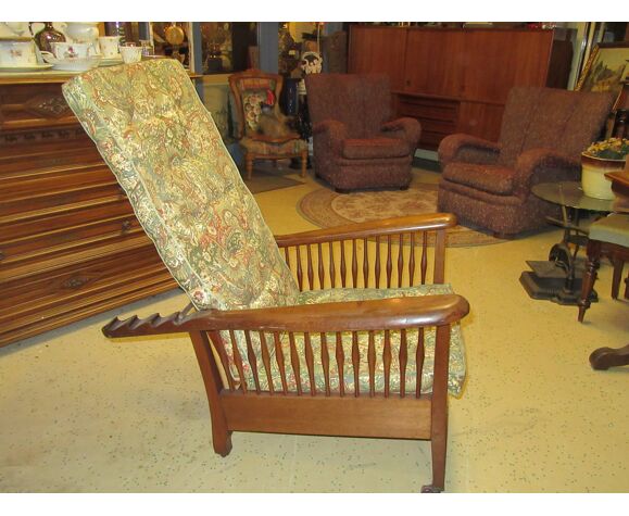 Mahogany mechanism chair called morris armchair | Selency