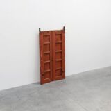 Grandes portes de monastère du XVIIe siècle en chêne laqué terre cuite, Portugal