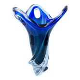 Blue glass vase