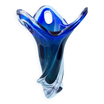 Blue glass vase