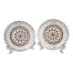 Pair of openwork porcelain plates decorated with roses