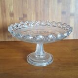 Vintage foot cut in molded glass edge lace
