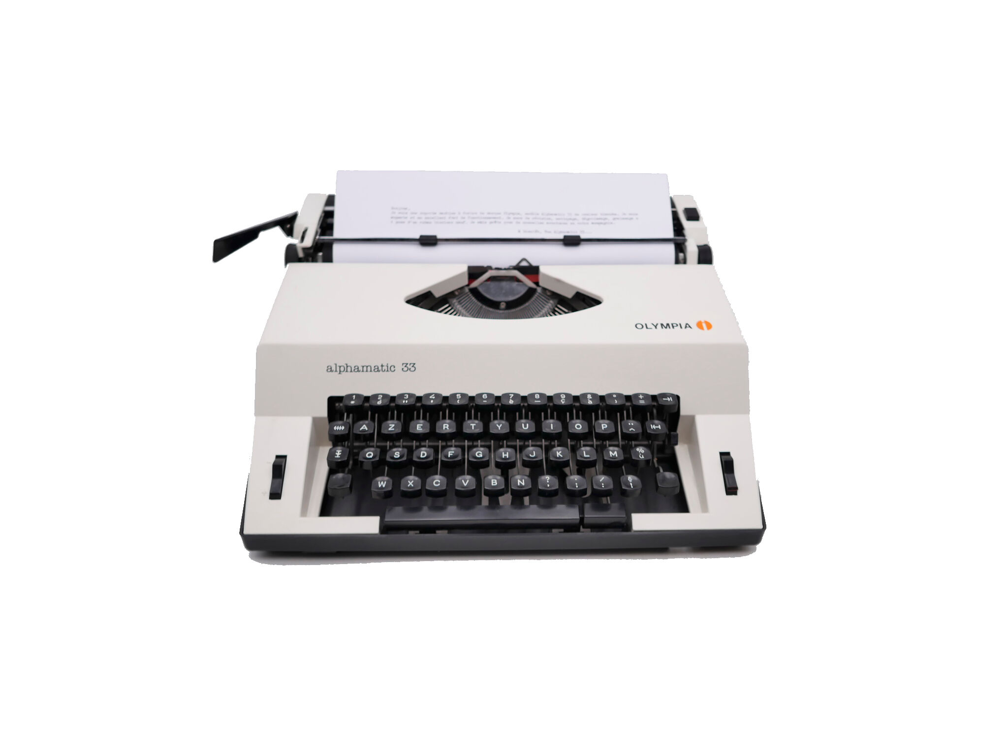 Typewriter Olympia Alphamatic 33 white revised ribbon new 1980