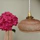 Suspension lampshade vintage art deco in pink frosted glass