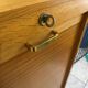 1960s office filing cabinet with curtains