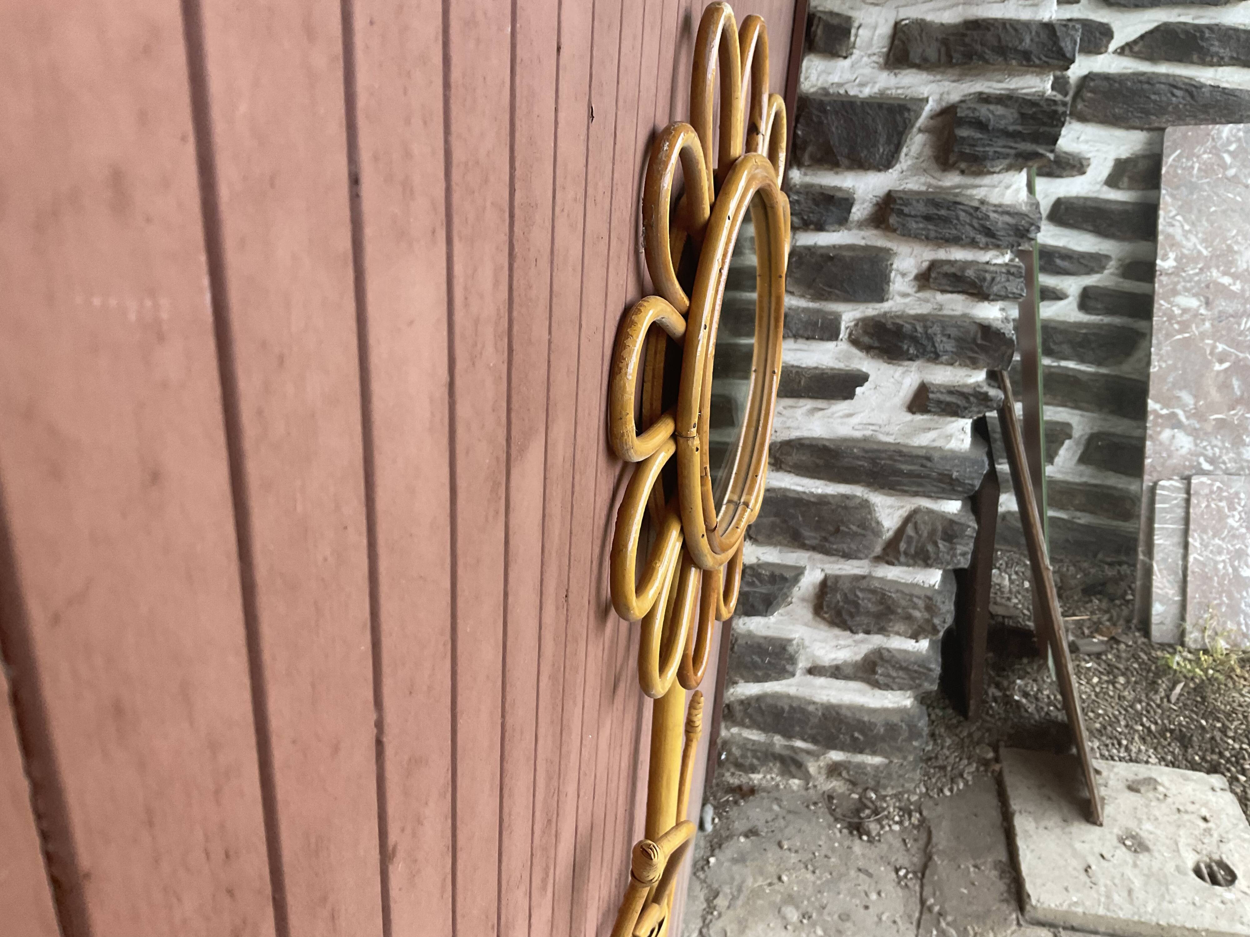Vintage rattan mirror