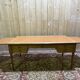 Louis XVI style flat desk in cherry wood and leather