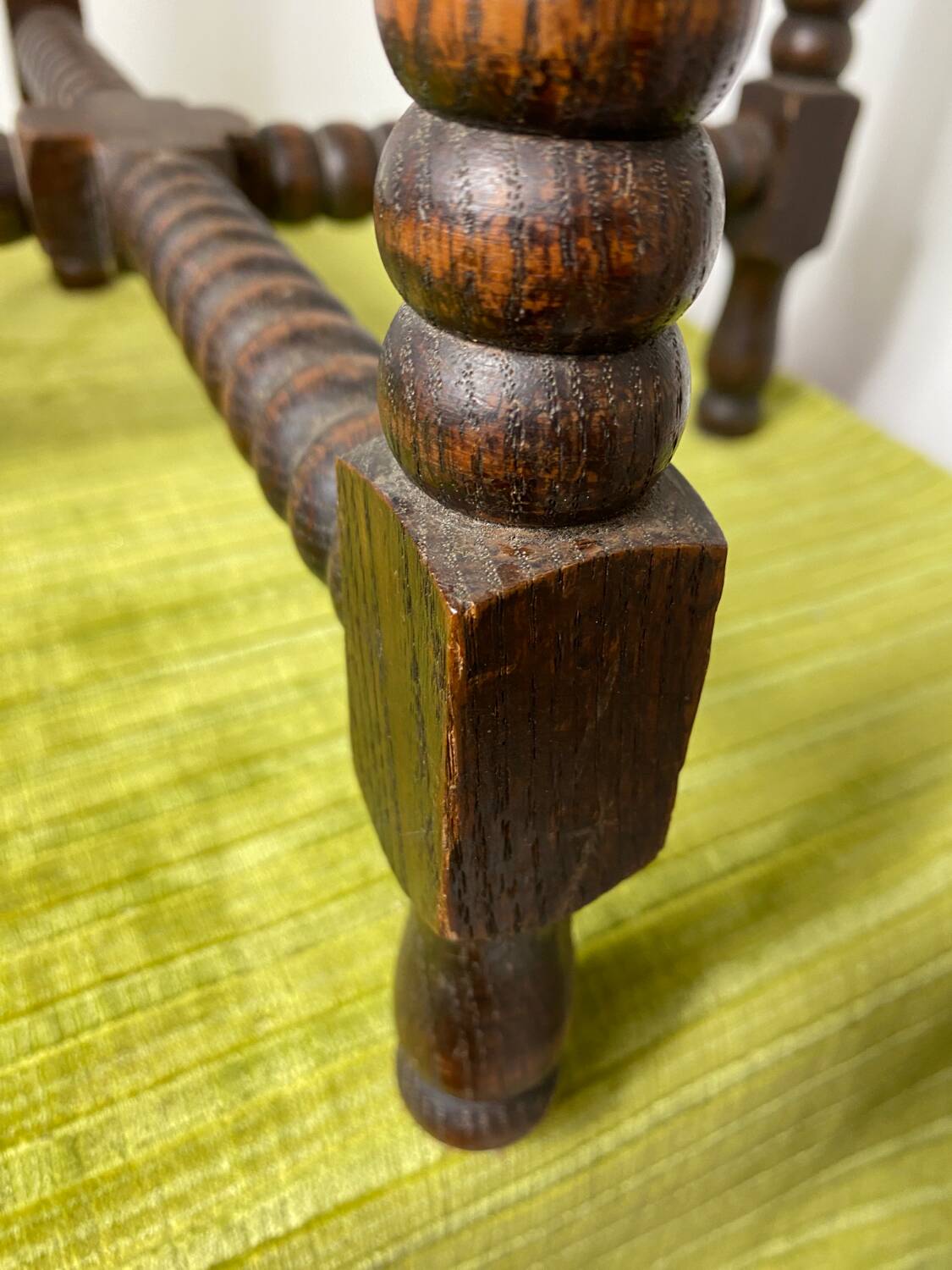 Round turned wood side table