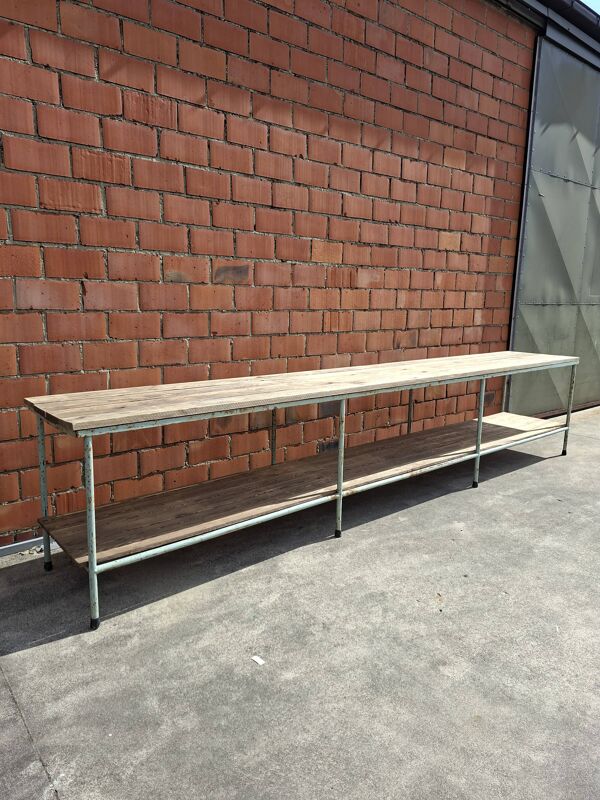 Grande table industrielle   établi   console   table d'atelier