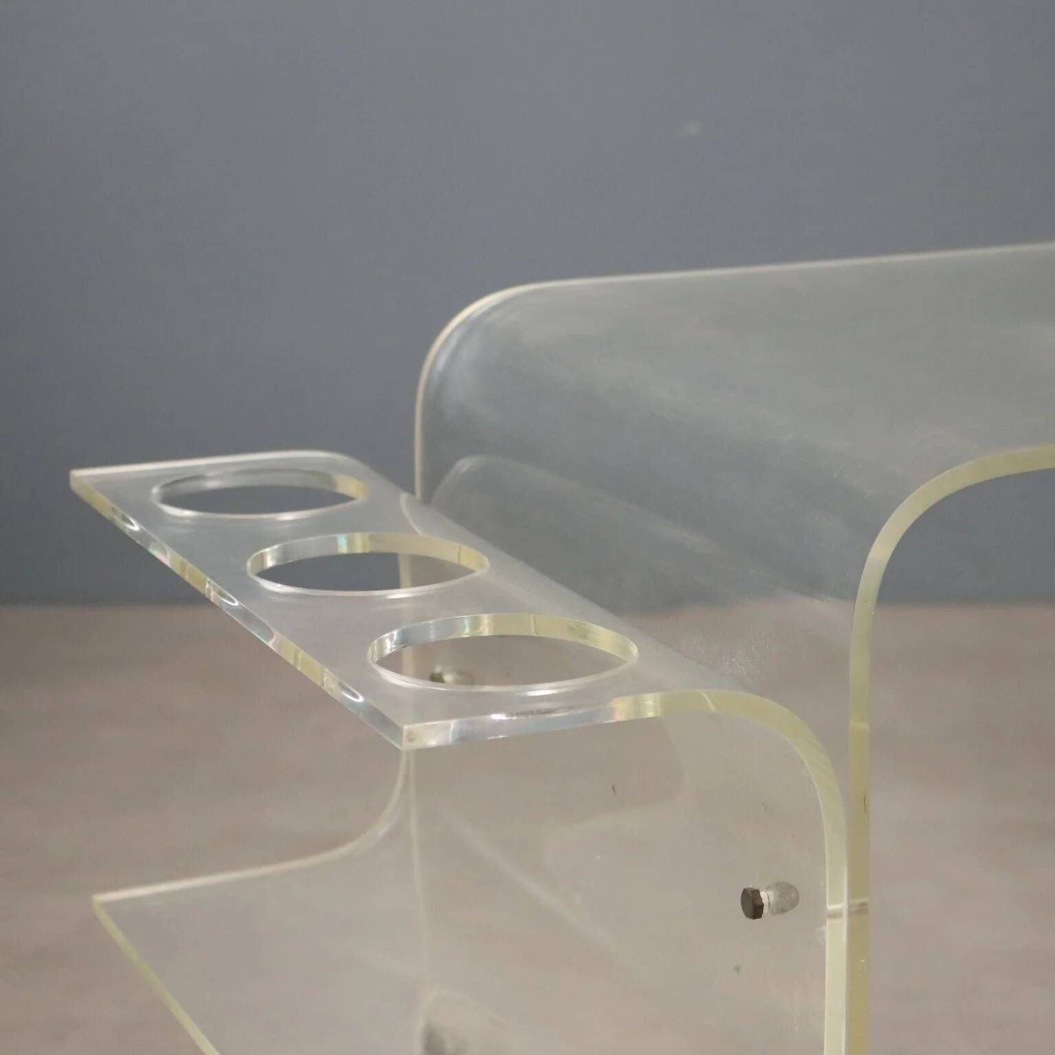 Vintage kitchen trolley in plexiglass, designed in Italy in the 1970s.