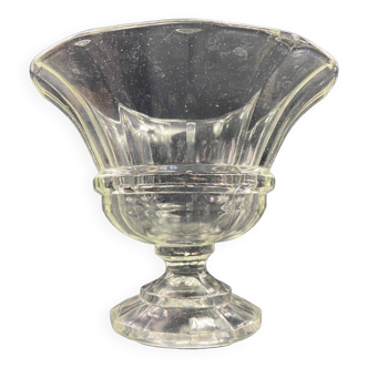 Large coupe sur piédouche en verre 1930