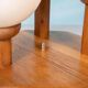Bohemian glass ball table lamp from the 70s, wood & glass