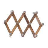 Vintage coat rack, wood, accordion