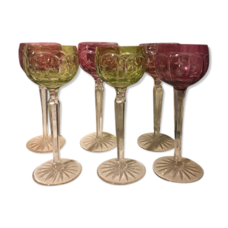 Set of 6 crystal wine glasses "St Louis"