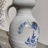 Marcy signed pitcher / terracotta ceramic carafe