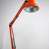 Orange adjustable achitect table lamp by tep, 1970s