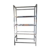 Shelf with five glass trays, chrome frame, 1970.