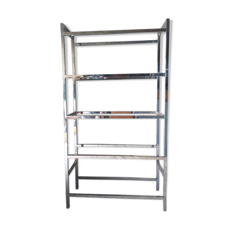Shelf with five glass trays, chrome frame, 1970.
