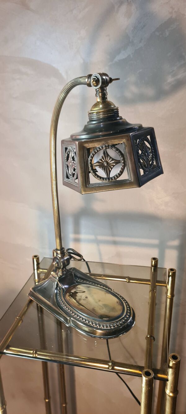 lampe de bureau laiton cuivré polie art deco  numerotée 3kg