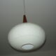 Teak and opaline suspension by Louis Kalff for Philips 60 years
