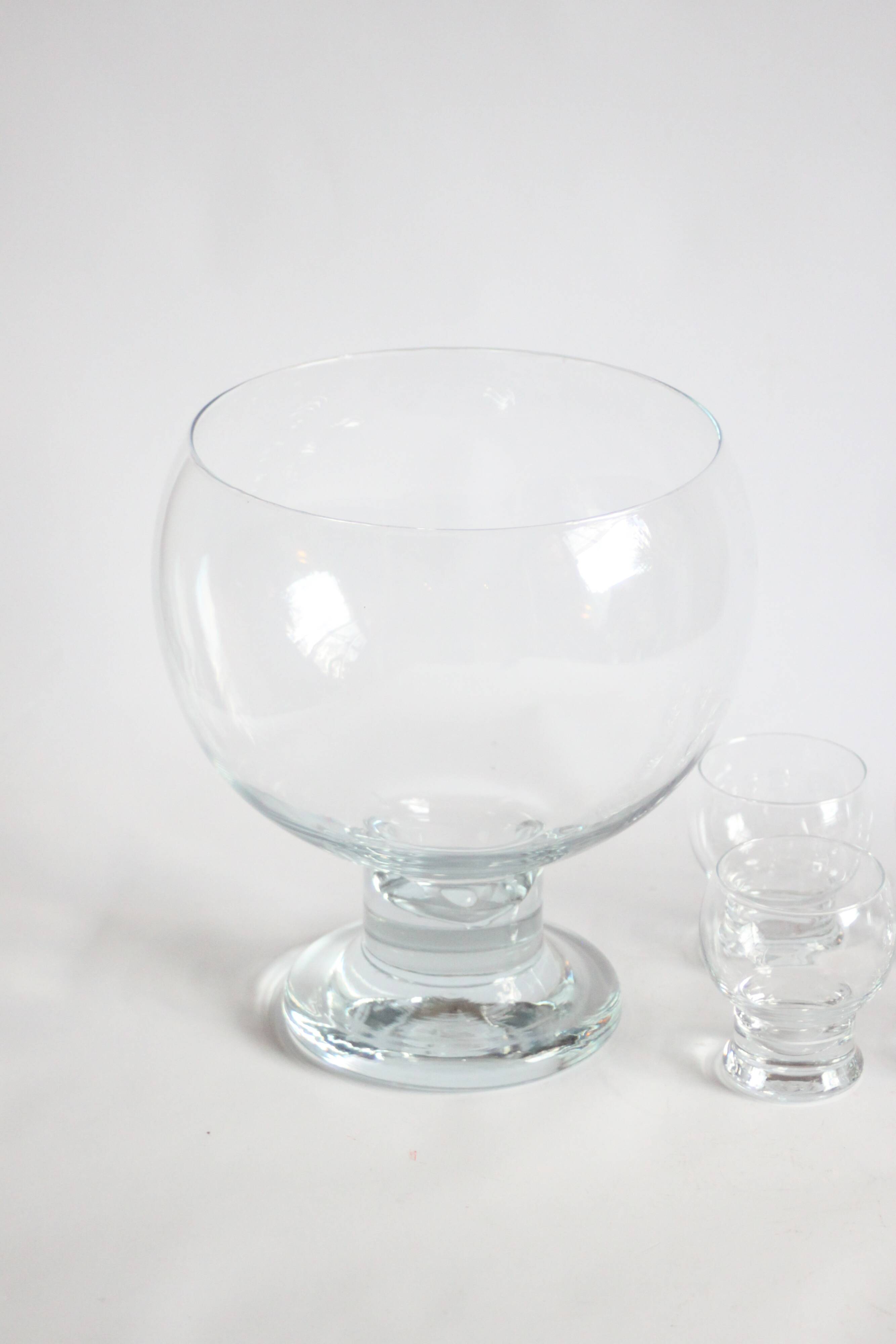 Glass Punch Bowl By Erkkitapio Siiroinen For Riihimaen Lasi, Finland 1970S