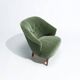 Carl Malmsten Swedish Lounge Chair, 1950s, in Mohair Velvet by Chase Erwin