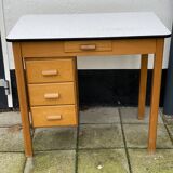 Vintage pinewood formica top desk