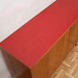 1960s sideboard in teak and formica red