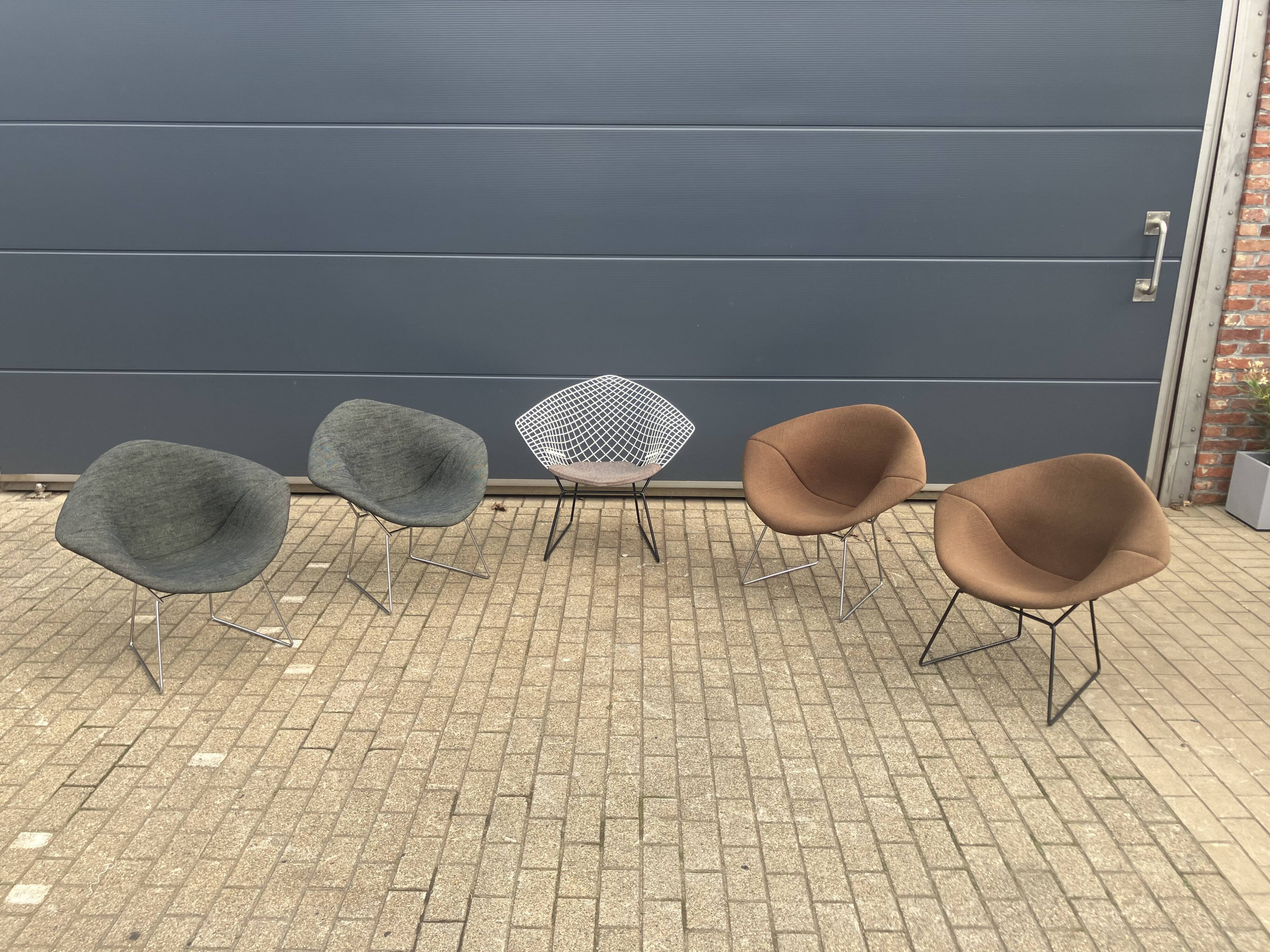 5x Knoll Bertoia Diamond chair upholstered