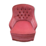 Pink velvet padded toad chair