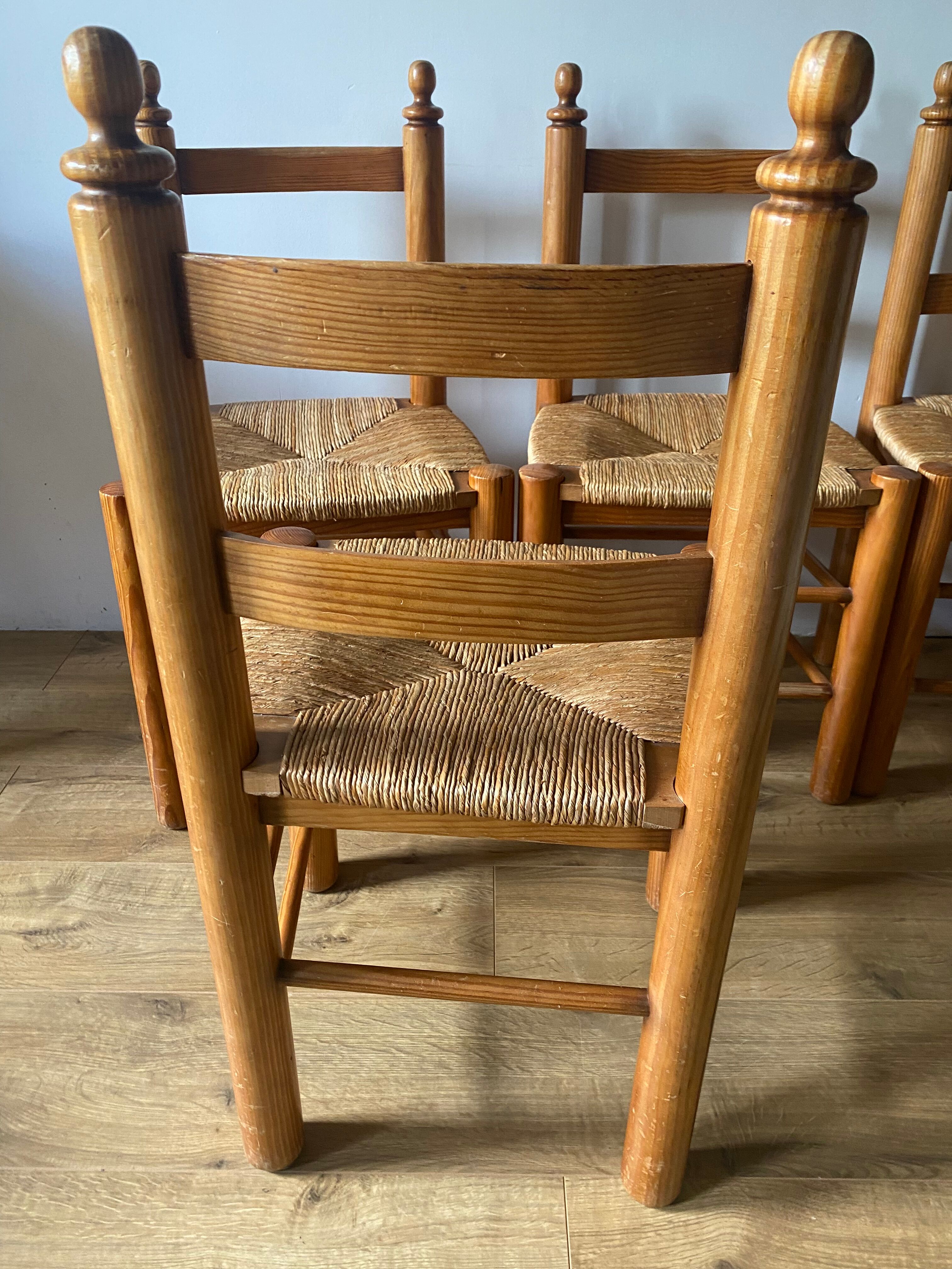 Pine and straw chairs