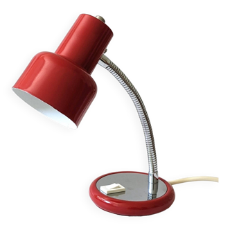 Lampe de bureau Richard Essig rouge et chrome des années 70