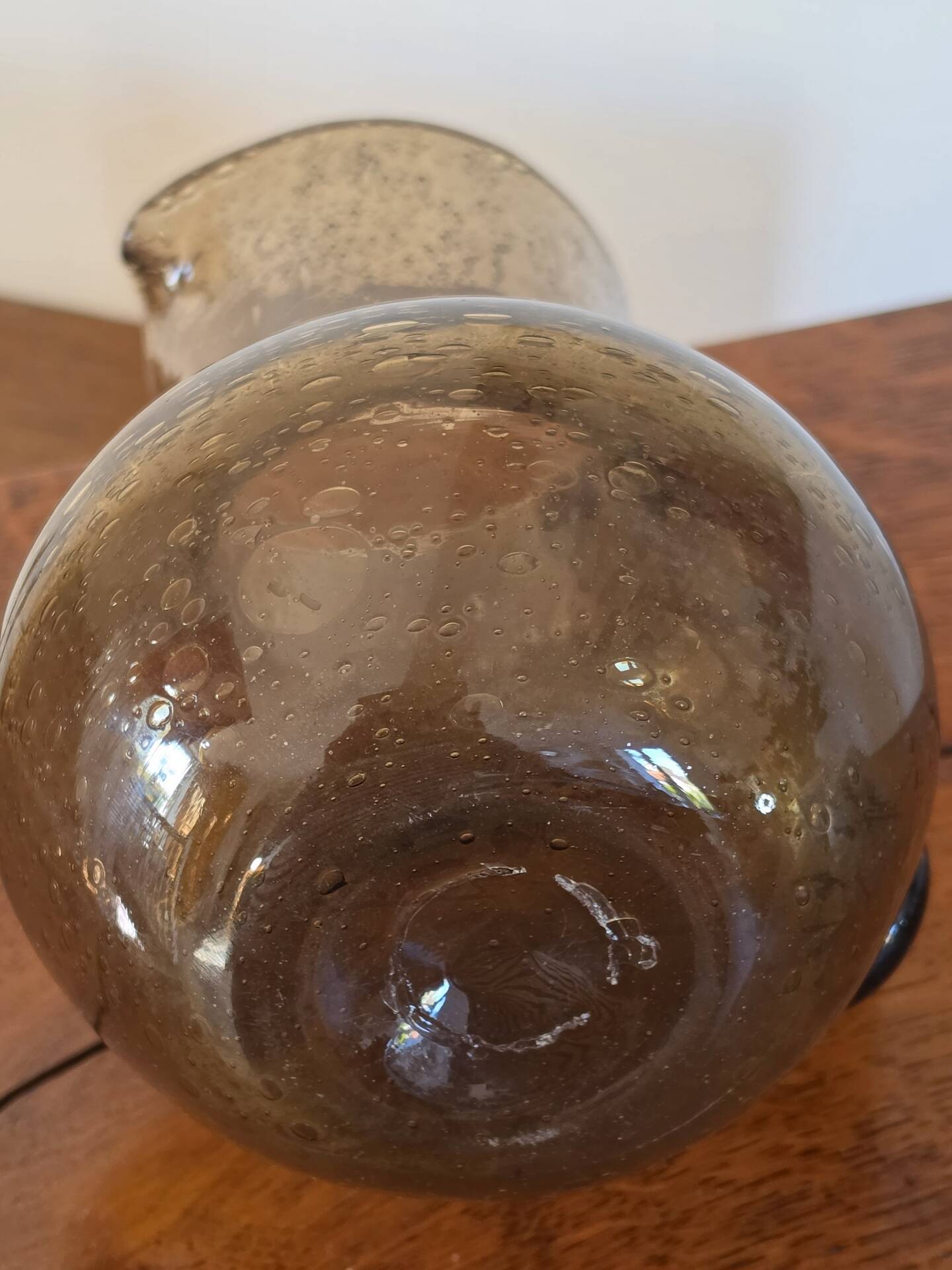 Pichet carafe verre bulle biot vintage
