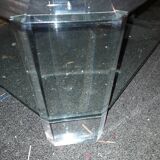 Modernist coffee table in glass and plexiglass altuglas design David Lange 1980