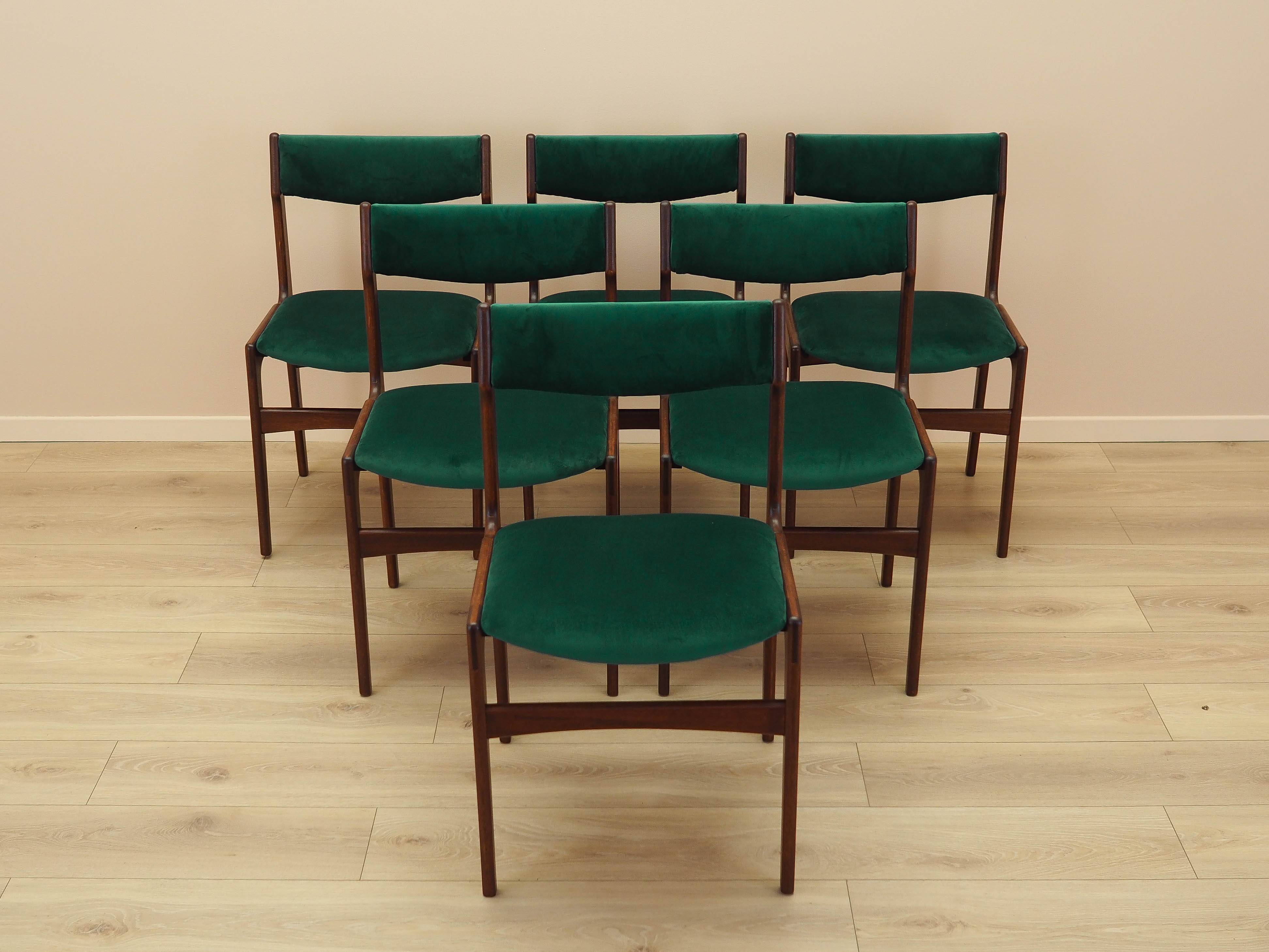 Set of six teak chairs, Danish design, 1970s, production: Denmark