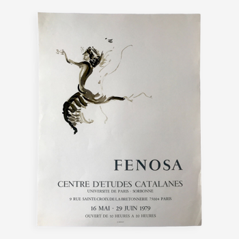 Poster in lithograph of Apelles FENOSA, Centre d'Etudes Catalanes à Paris, 1979 Mourlot imp.